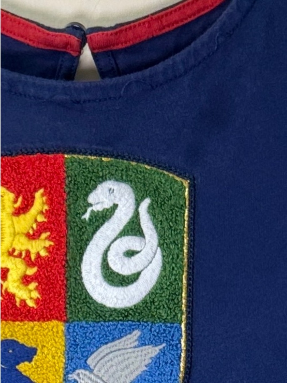 Mini Boden Girls 7-8Y Harry Potter Dress Blue Hogwarts Crest READ DESCRIPTION - Picture 5 of 6